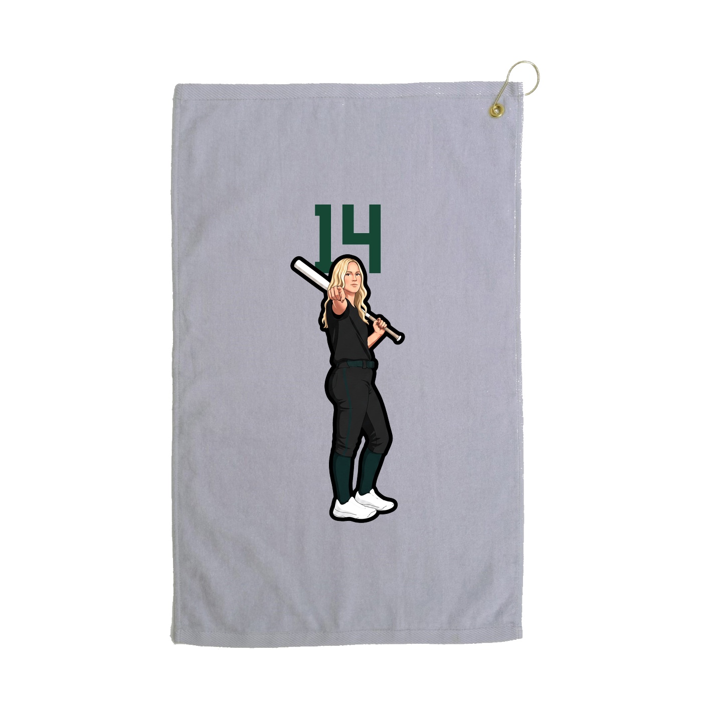 Golf Towel — Number Top in Grey