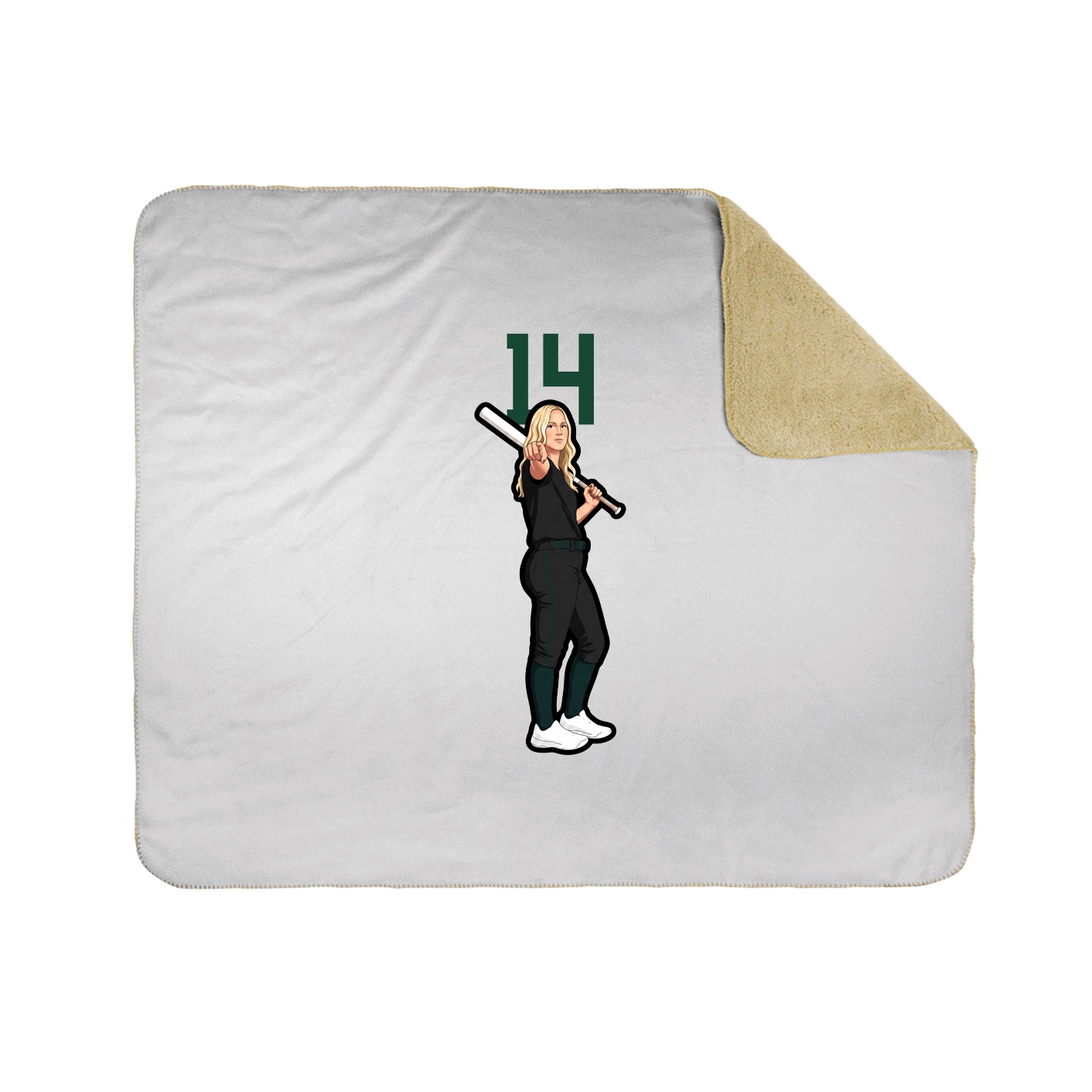 Throw Blanket — Number Top in White
