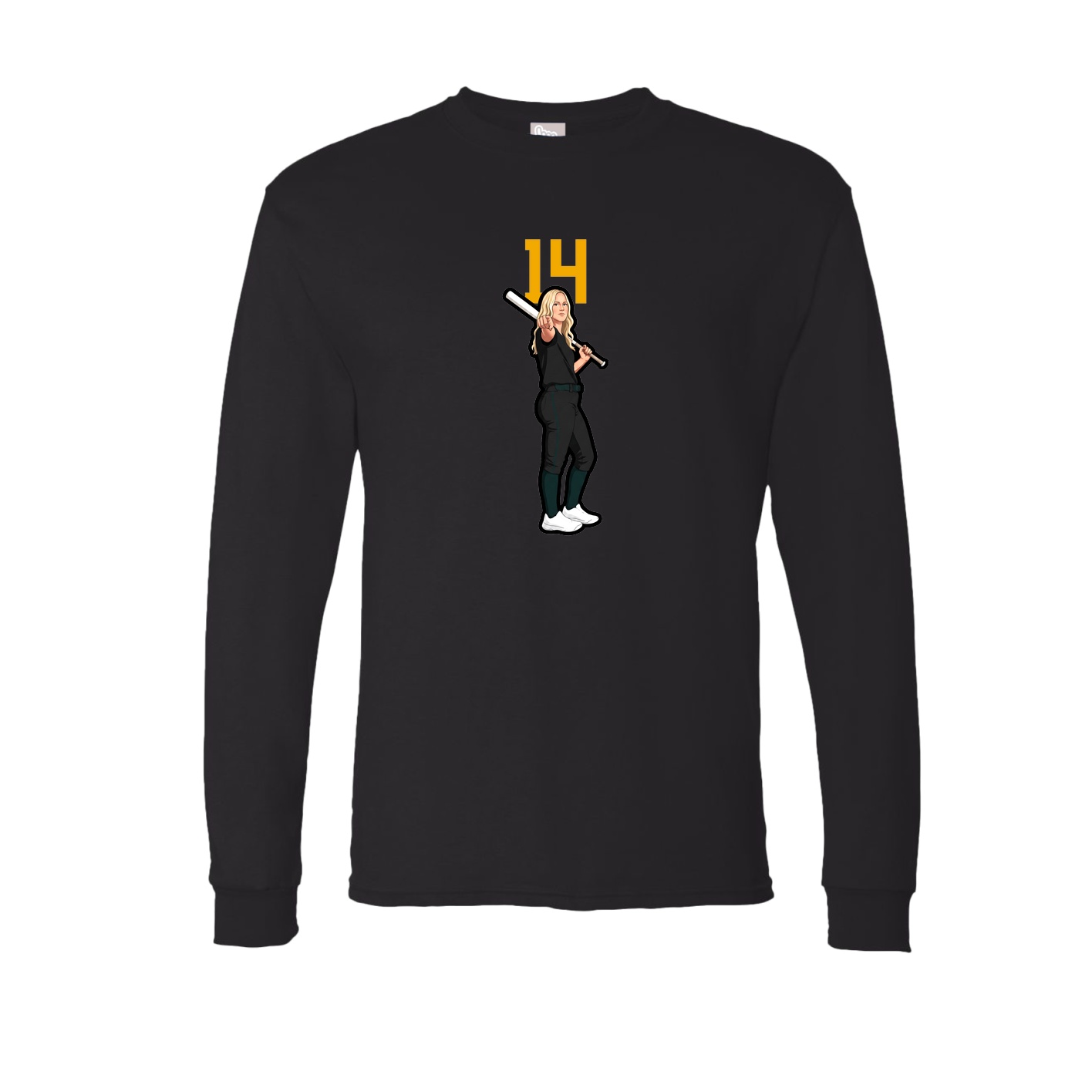 Long Sleeve Tee — Number Top in Black