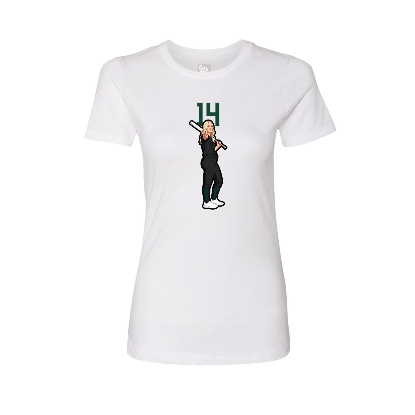 Fitted Women's Tee — Number Top in White
