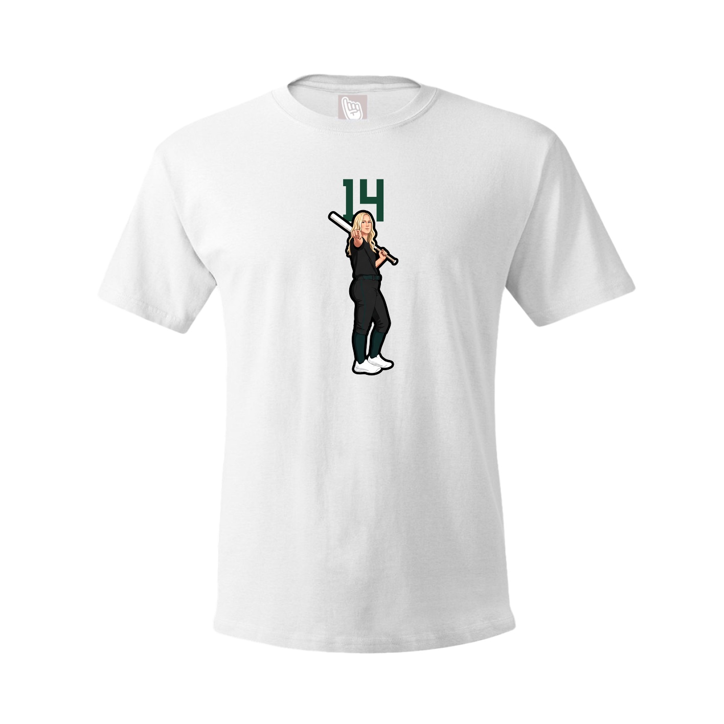Youth Tee — Number Top in White
