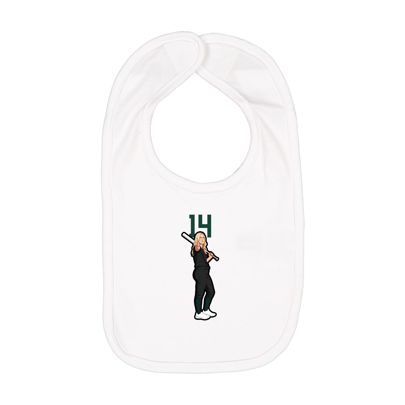 Infant Bib — Number Top in White