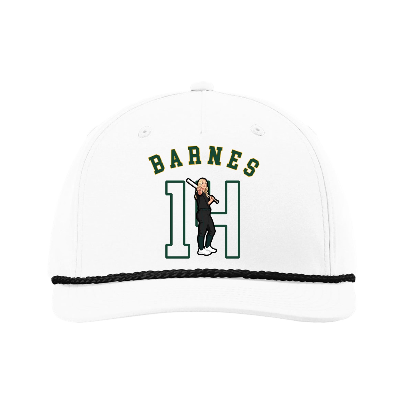 Five-Panel Classic Rope Cap — Shirsey Arch in White