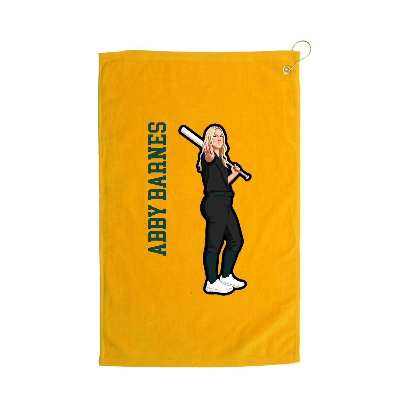 Golf Towel — Name Vertical in Gold