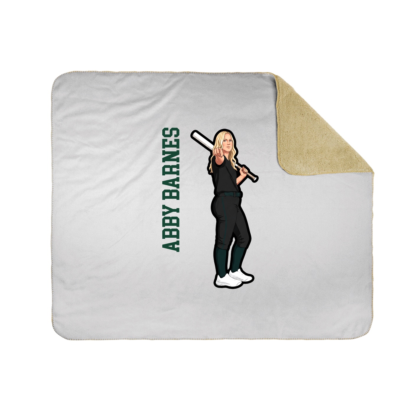 Throw Blanket — Name Vertical in White