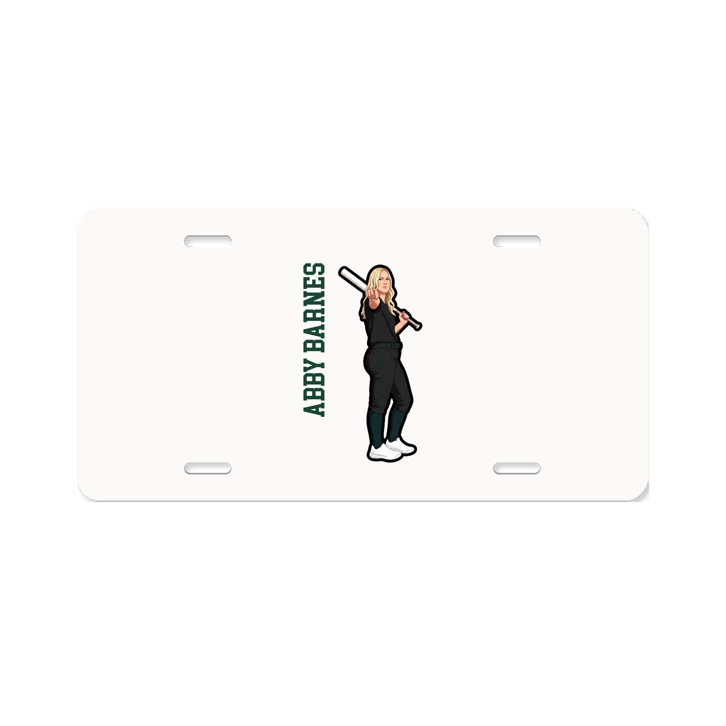 License Plate — Name Vertical in Classic
