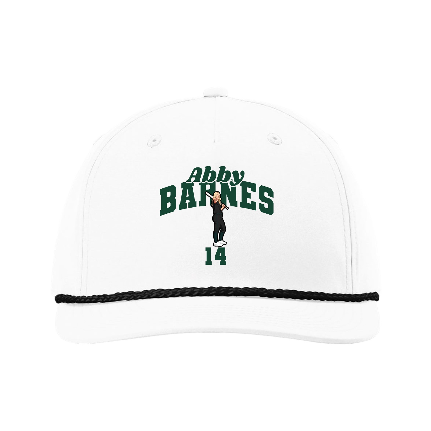 Five-Panel Classic Rope Cap — Signature Arch in White
