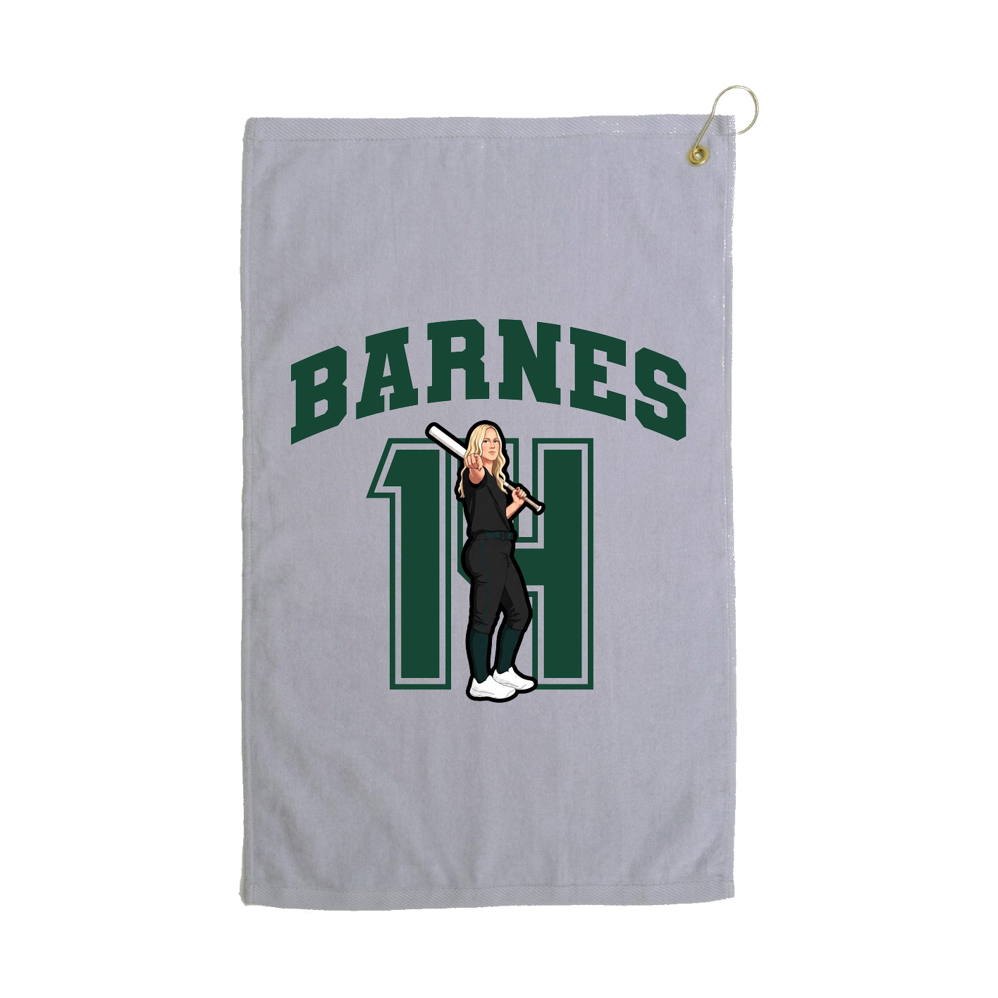 Golf Towel — Number in Grey