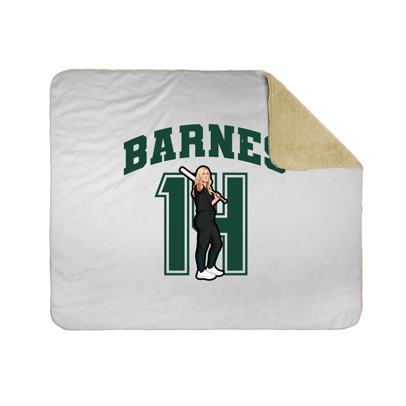 Throw Blanket — Number in White