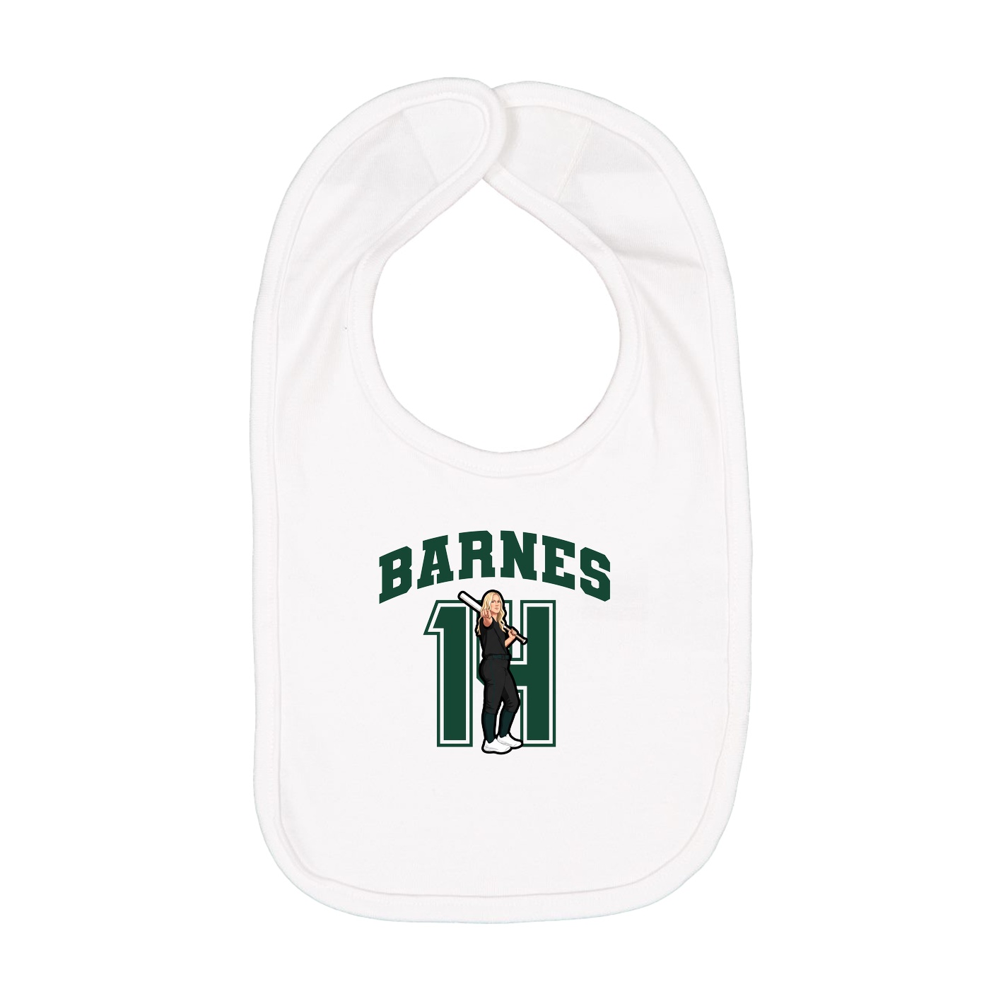 Infant Bib — Number in White
