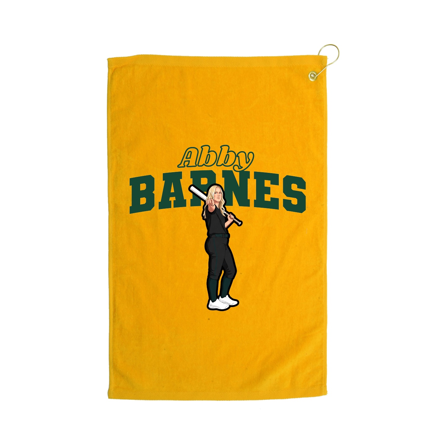 Golf Towel — Name Arch in Gold