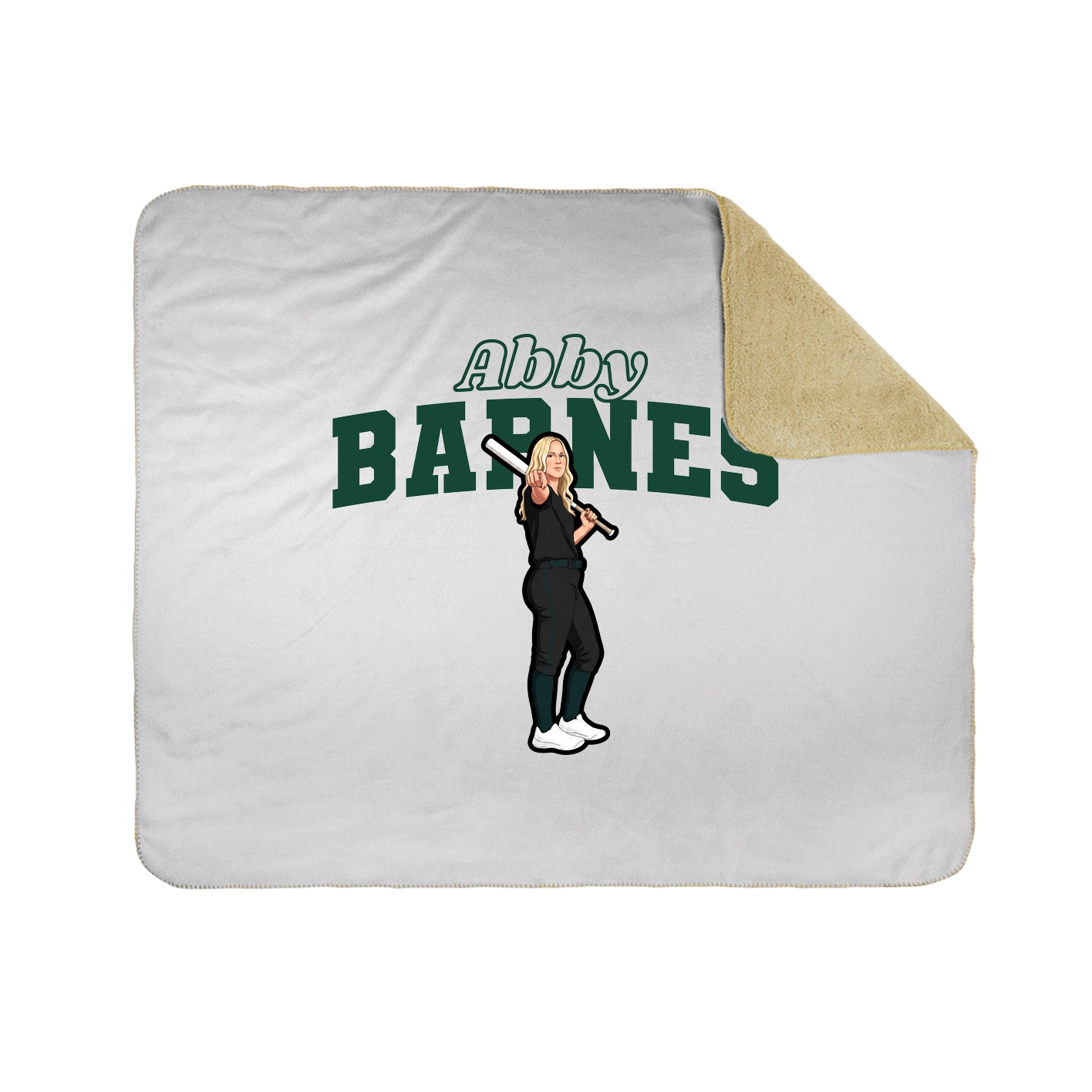 Throw Blanket — Name Arch in White
