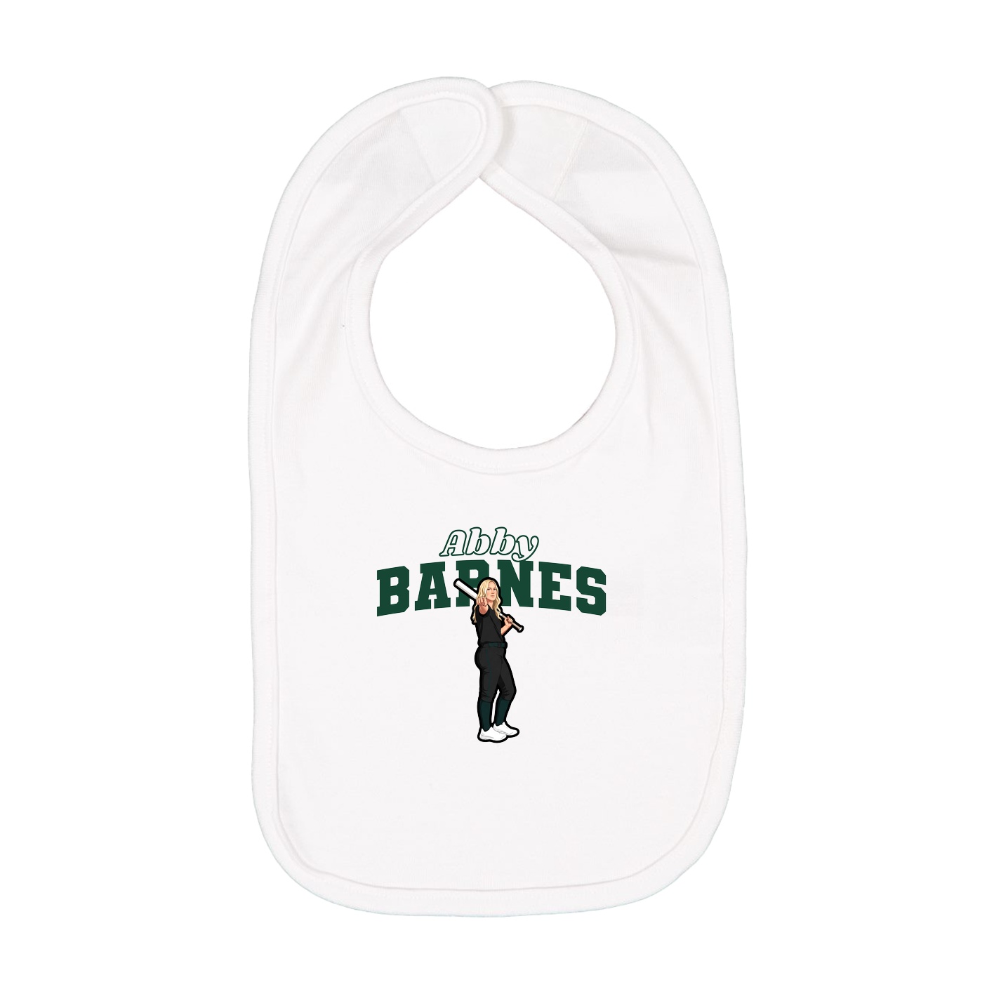 Infant Bib — Name Arch in White