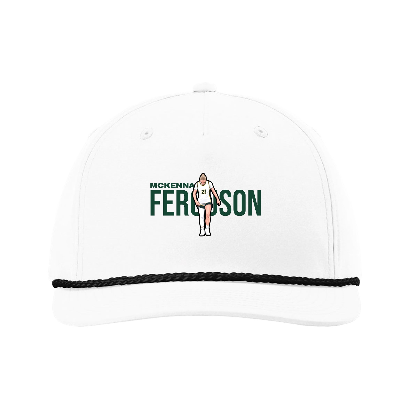 Five-Panel Classic Rope Cap — Player Name in White