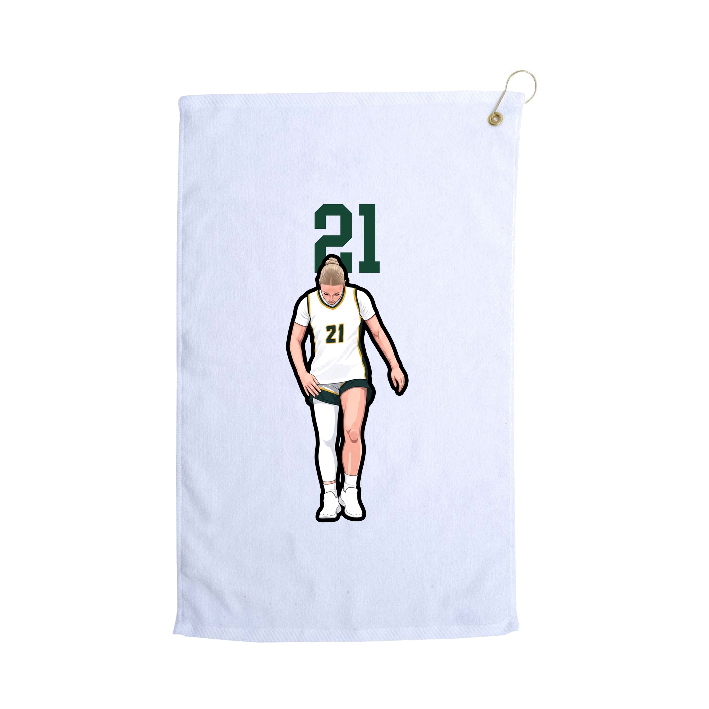 Golf Towel — Number Top in White