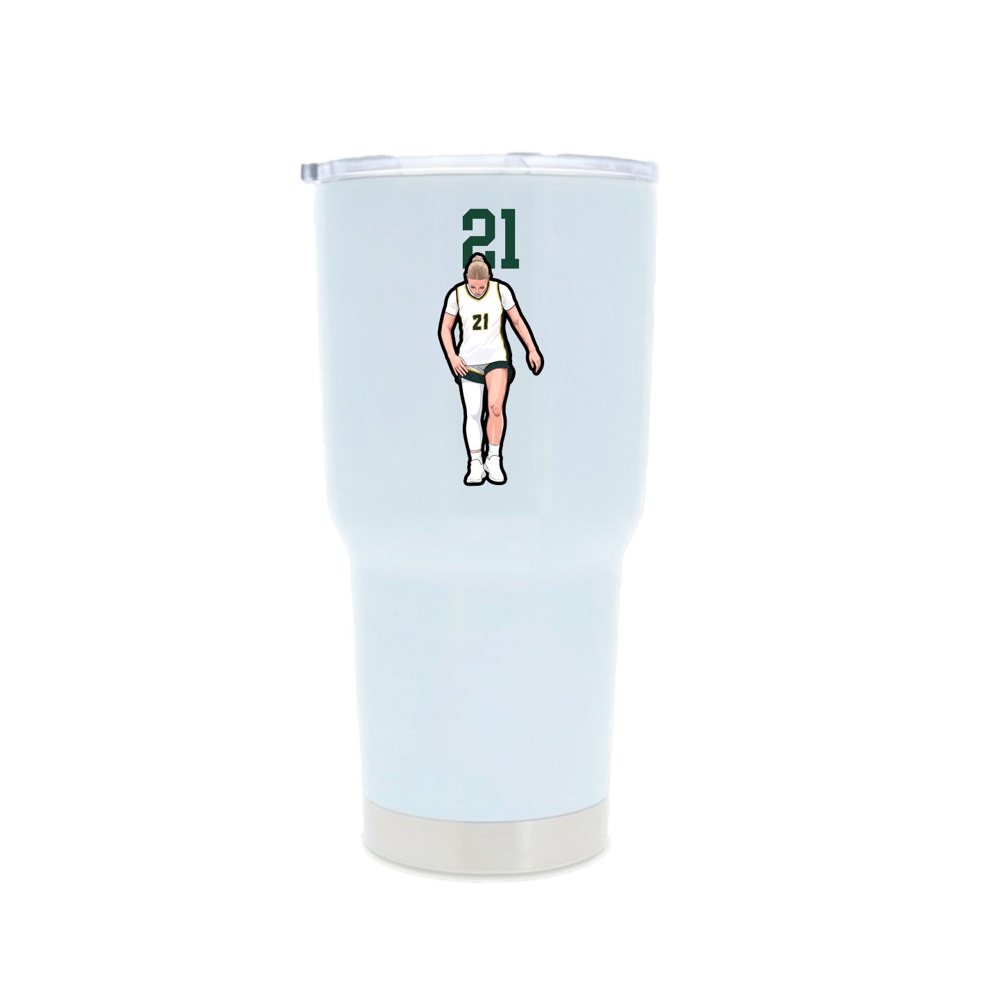 30oz Stainless Steel Tumbler — Number Top in White