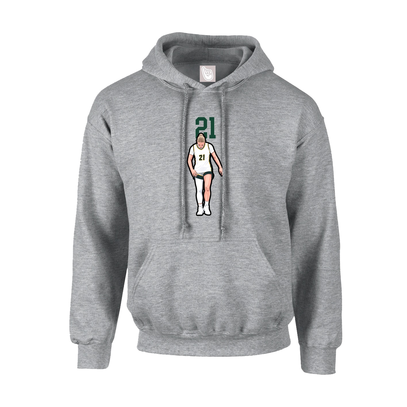 Youth Hoodie — Number Top in Grey