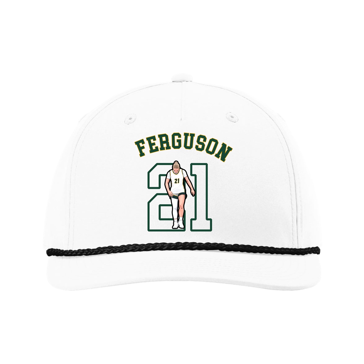 Five-Panel Classic Rope Cap — Shirsey Arch in White