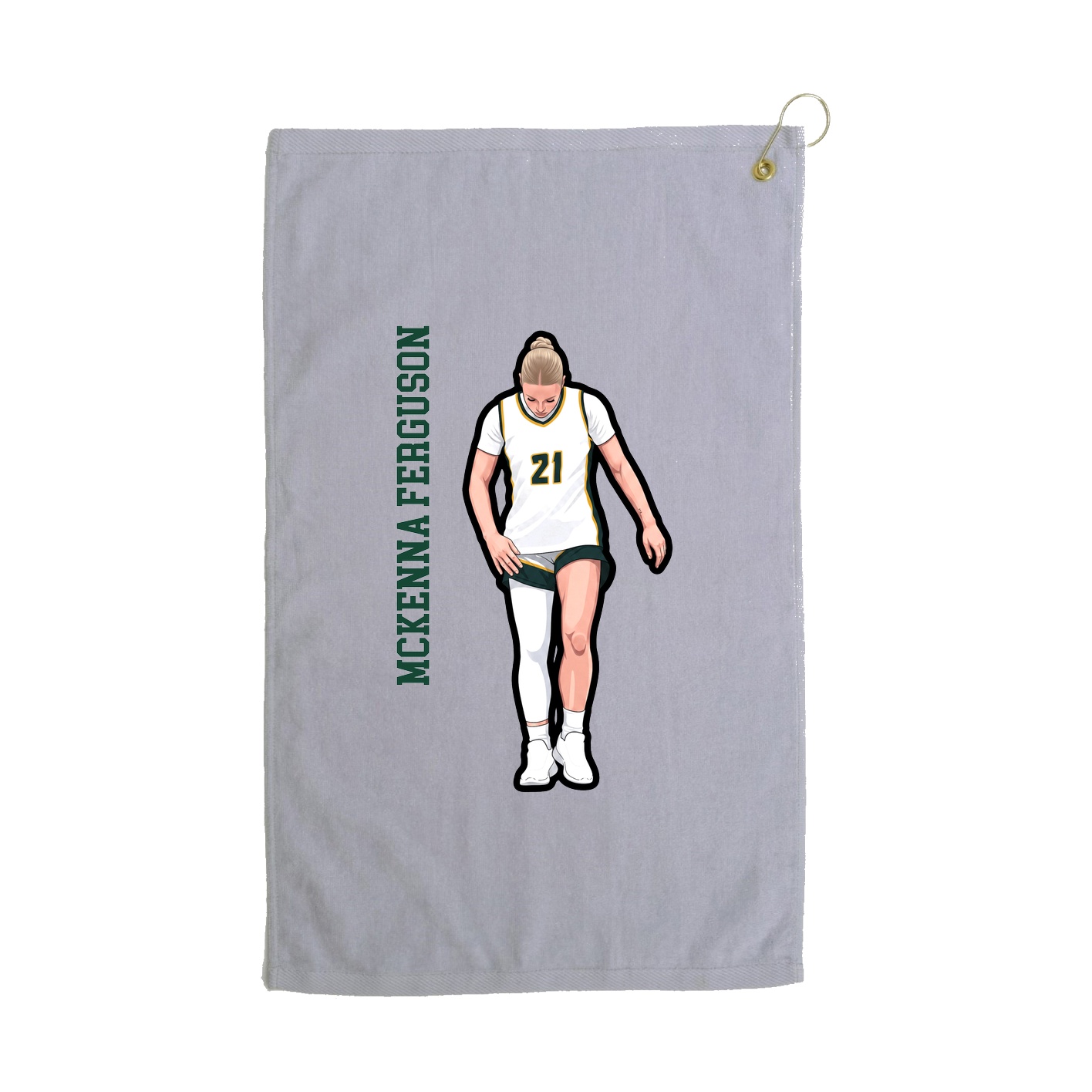 Golf Towel — Name Vertical in Grey