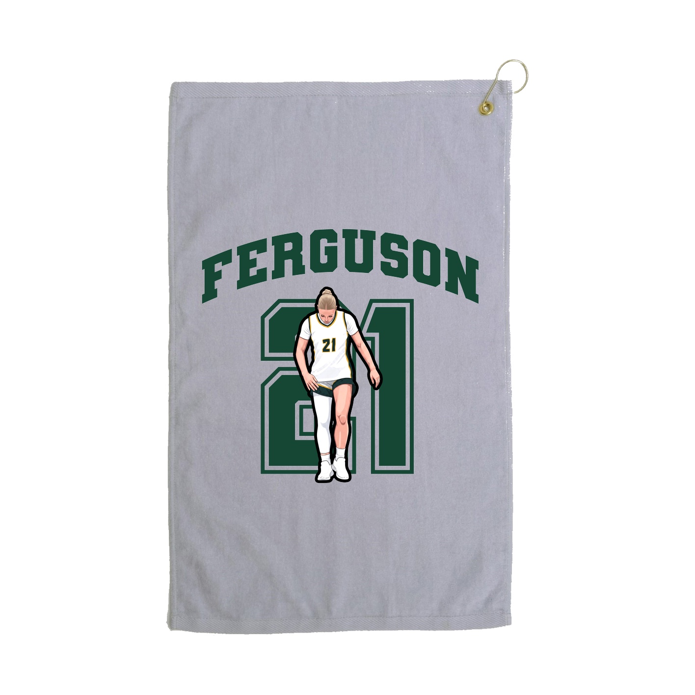 Golf Towel — Number in Grey