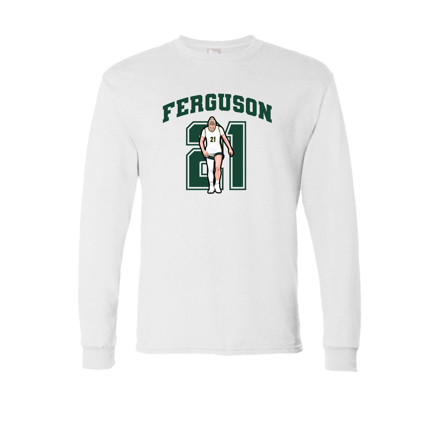 Long Sleeve Tee — Number in White