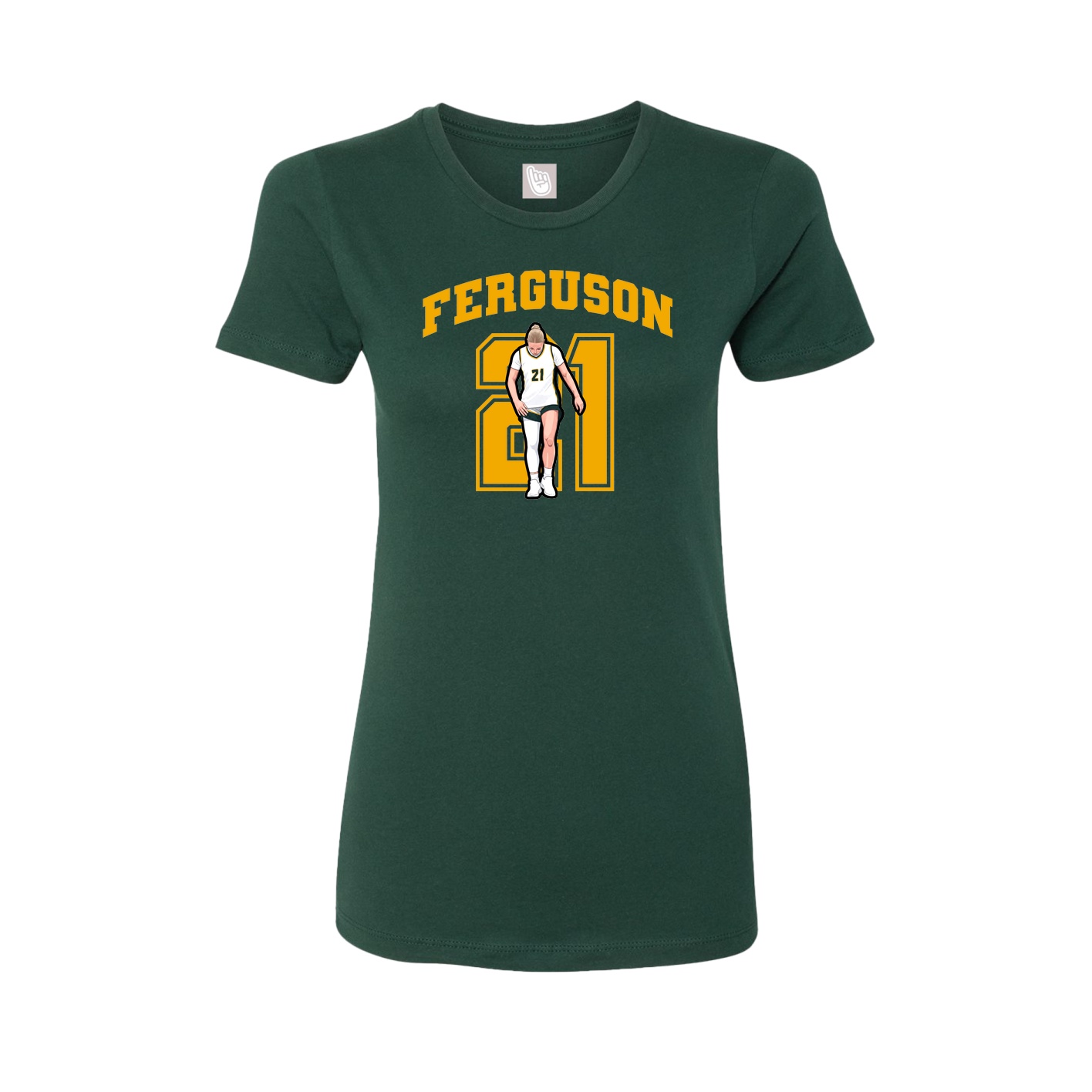 Fitted Women's Tee — Number in Green