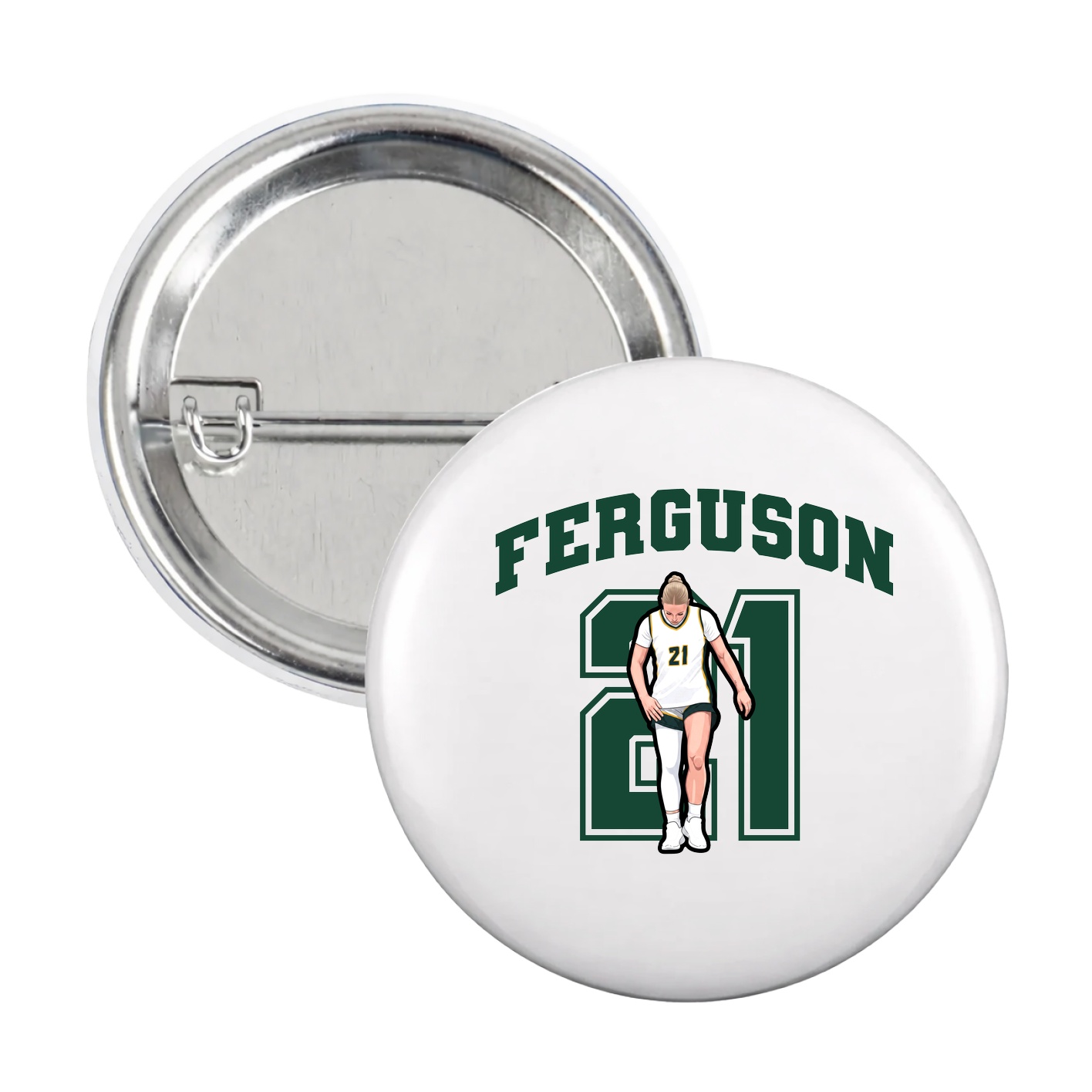 Game Day Button — Number in White