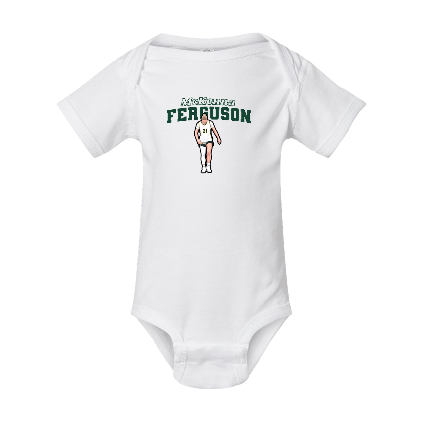 Baby Onesie — Name Arch in White