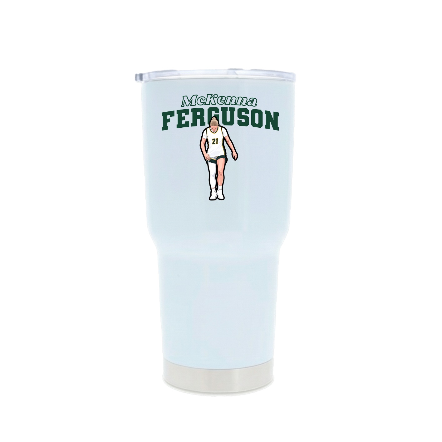 30oz Stainless Steel Tumbler — Name Arch in White