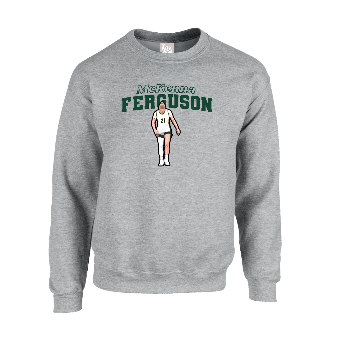 Fleece Crew — Name Arch in Grey