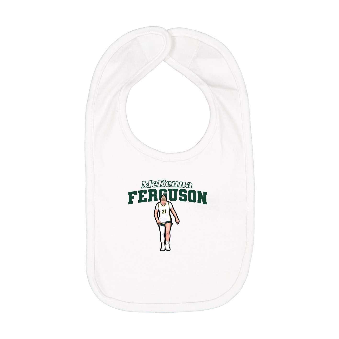 Infant Bib — Name Arch in White