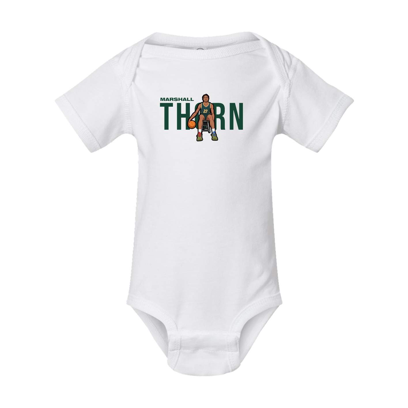 Baby Onesie — Player Name in White