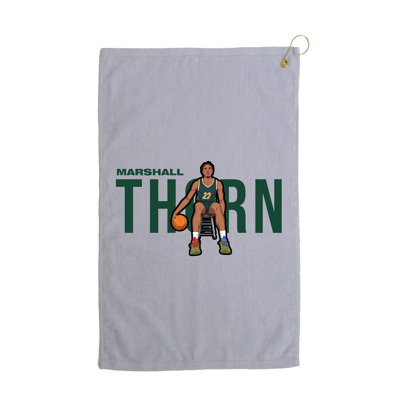 Golf Towel — Player Name in Grey