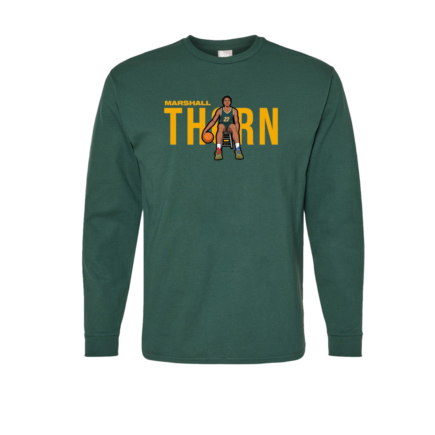 Long Sleeve Tee — Player Name in Green