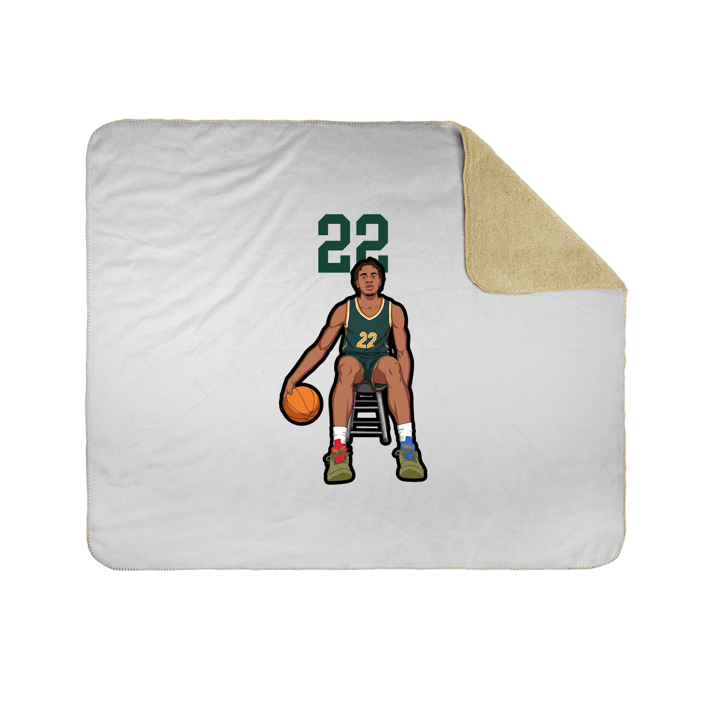 Throw Blanket — Number Top in White