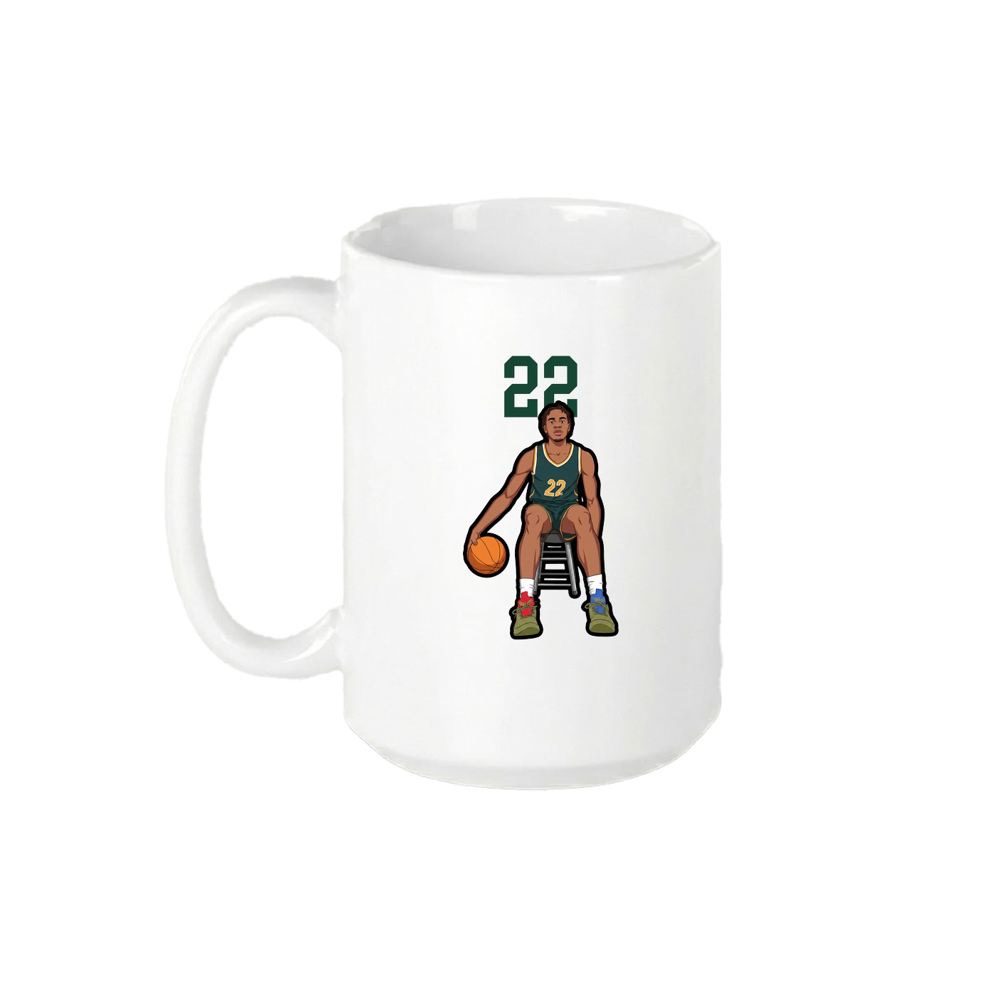 15oz Coffee Mug — Number Top in White