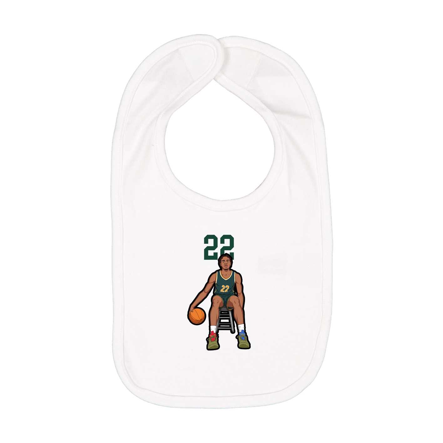 Infant Bib — Number Top in White