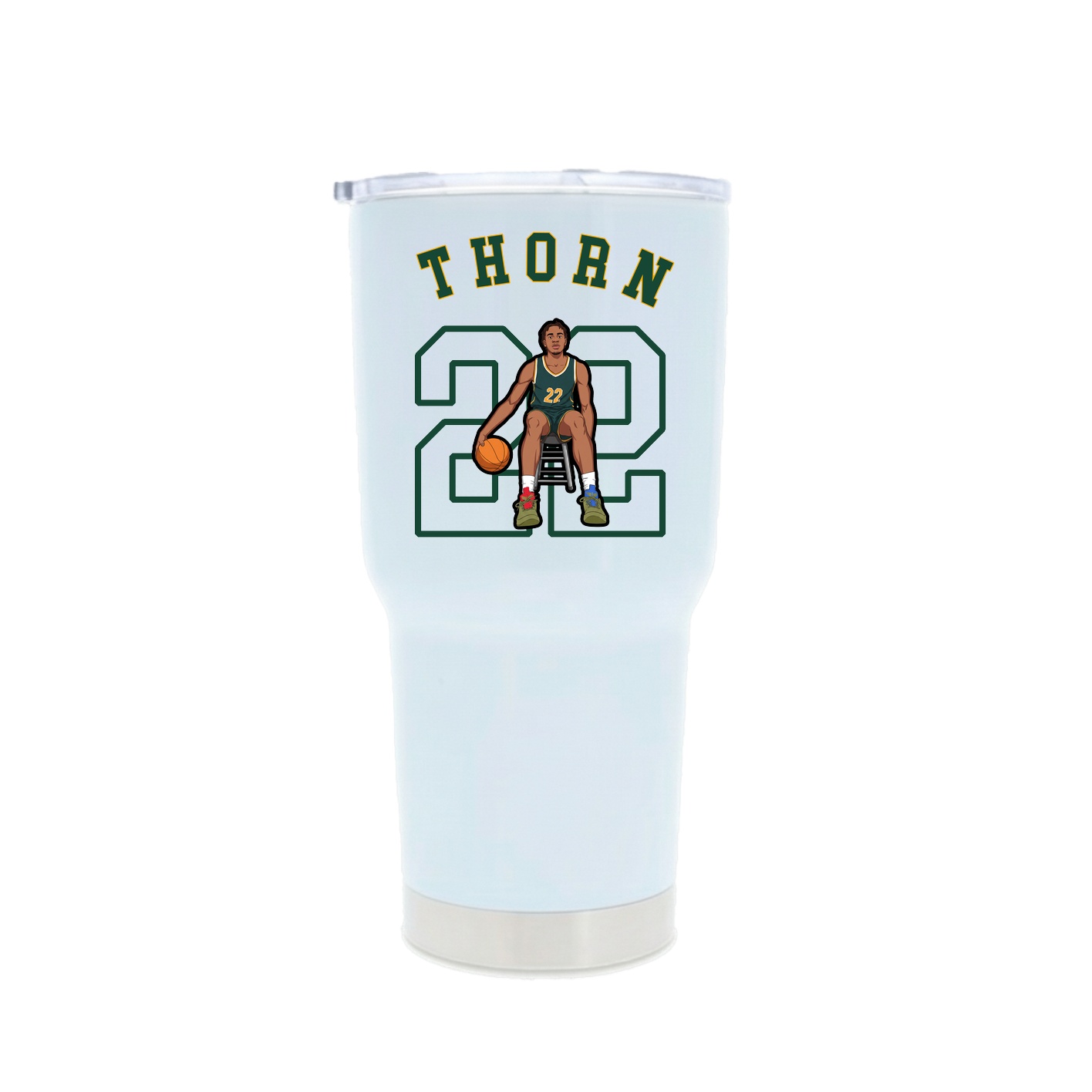30oz Stainless Steel Tumbler — Shirsey Arch in White