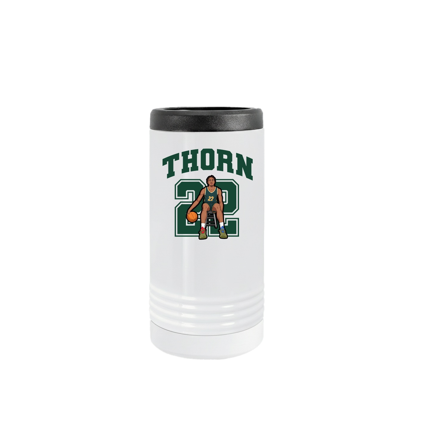 Slim Beverage Holder — Number in White