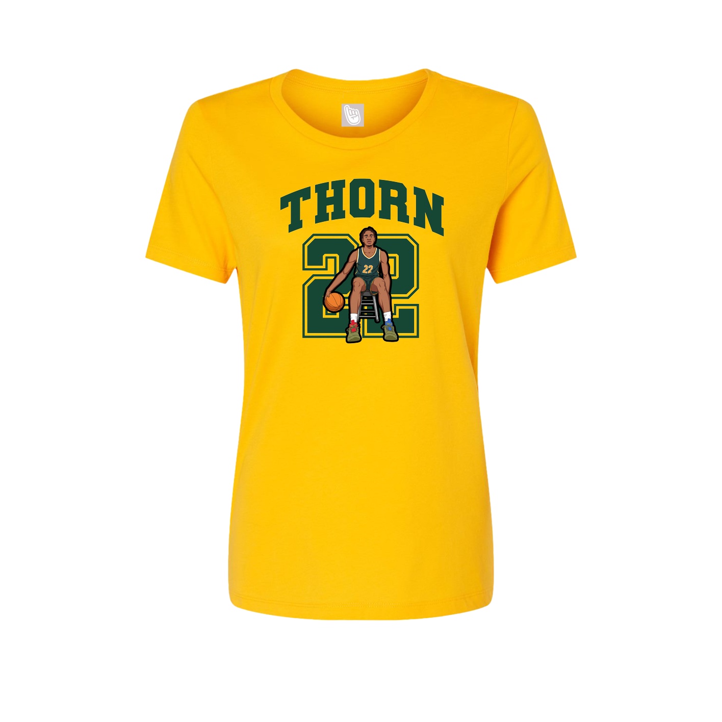 Fitted Women's Tee — Number in Gold