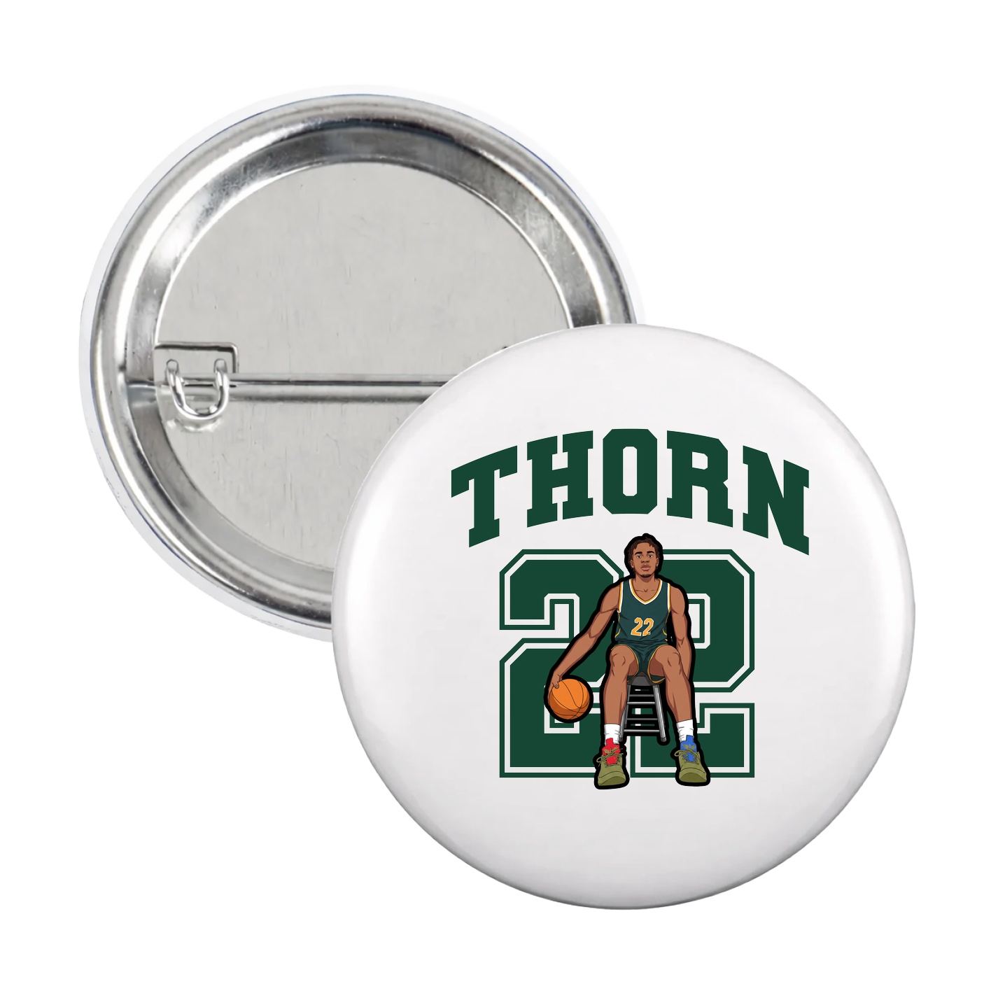 Game Day Button — Number in White