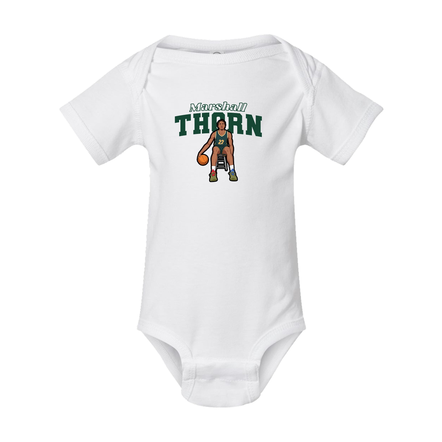 Baby Onesie — Name Arch in White