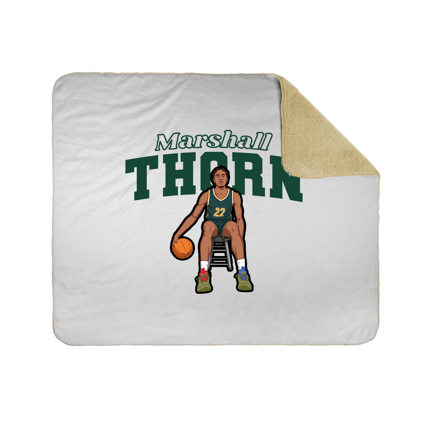Throw Blanket — Name Arch in White