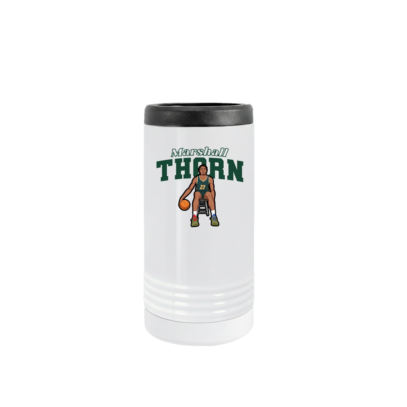 Slim Beverage Holder — Name Arch in White