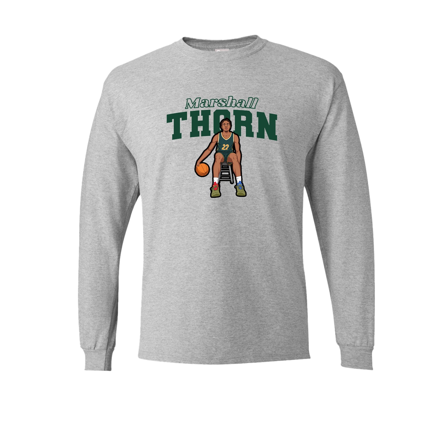 Long Sleeve Tee — Name Arch in Grey