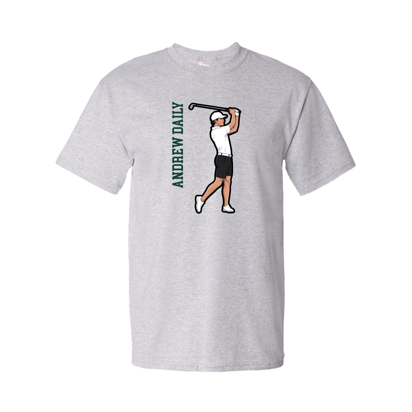 Youth Tee — Name Vertical in Grey
