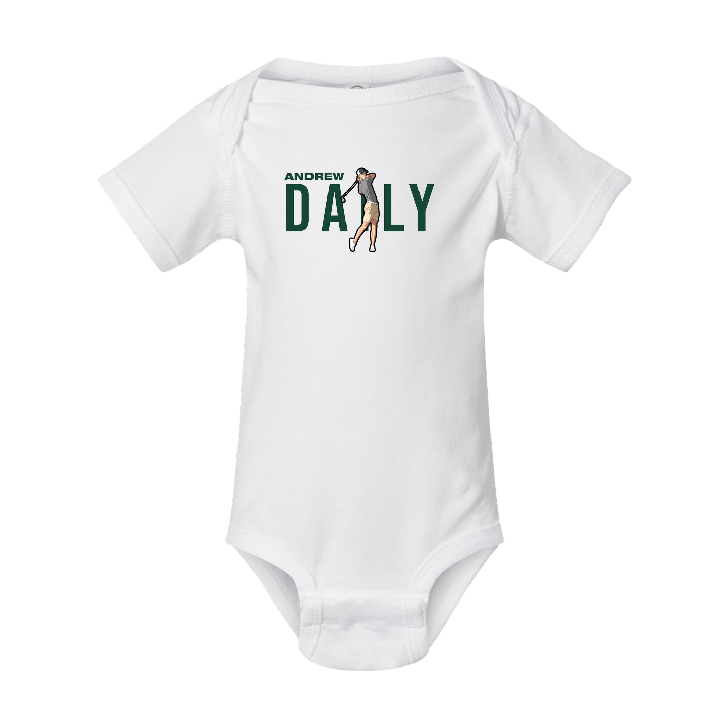 Baby Onesie — Player Name in White