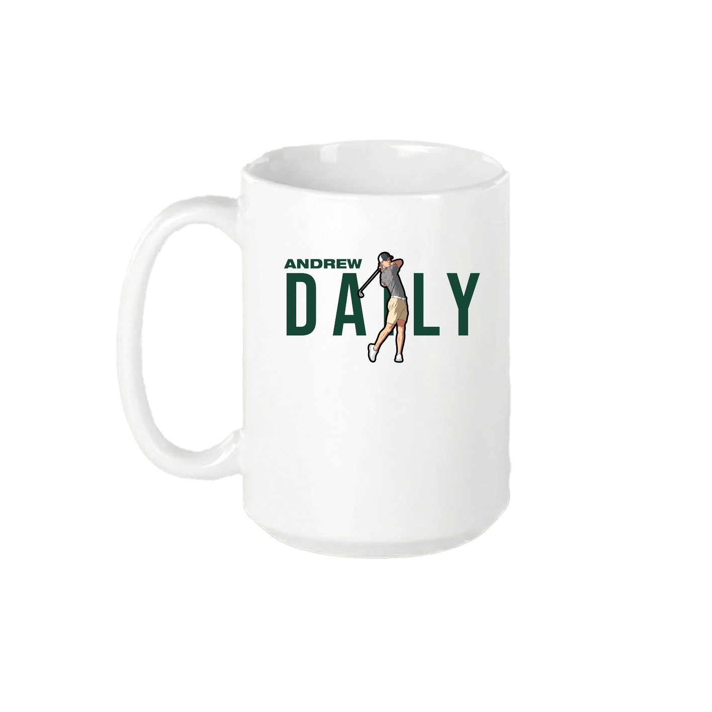 15oz Coffee Mug — Player Name in White