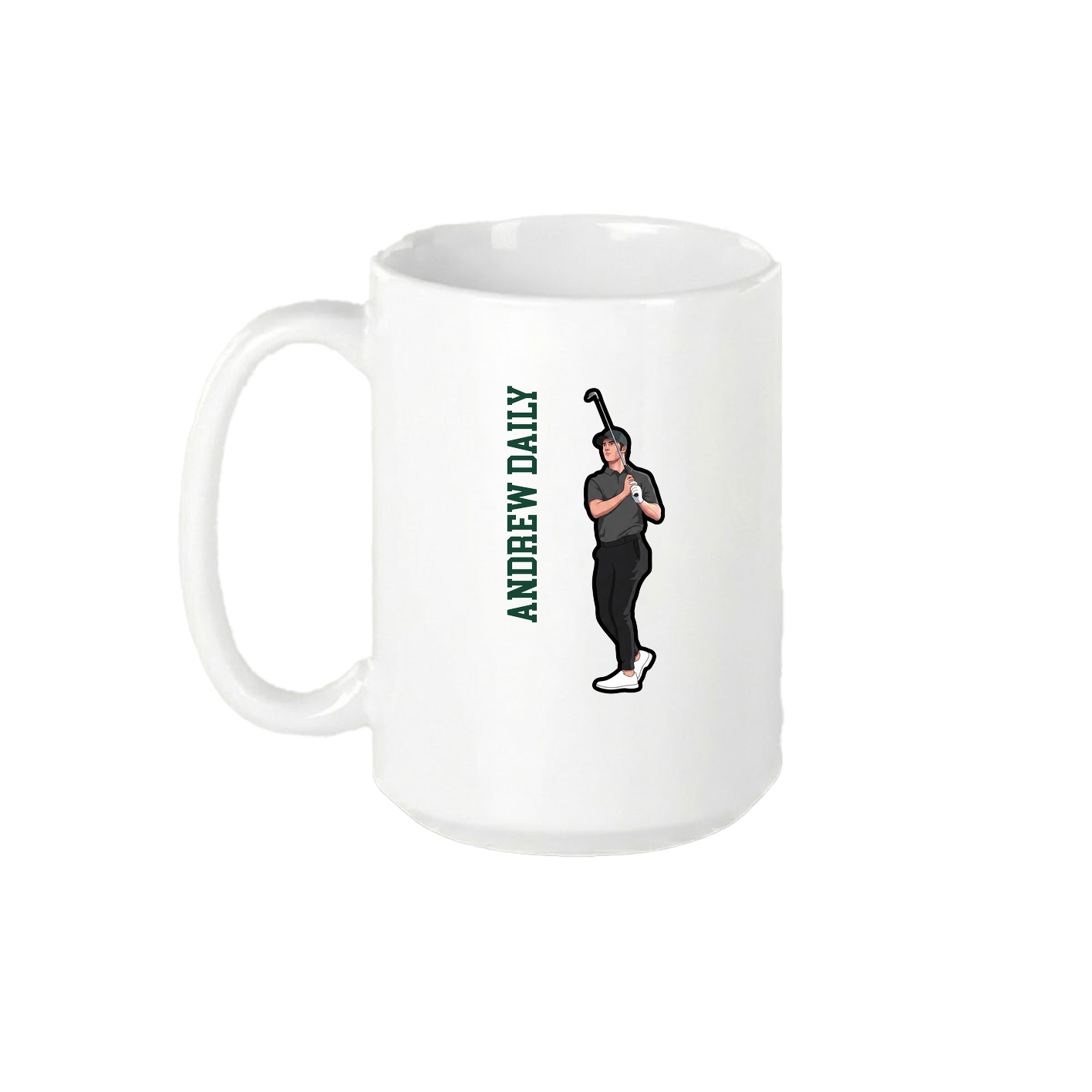 15oz Coffee Mug — Name Vertical in White