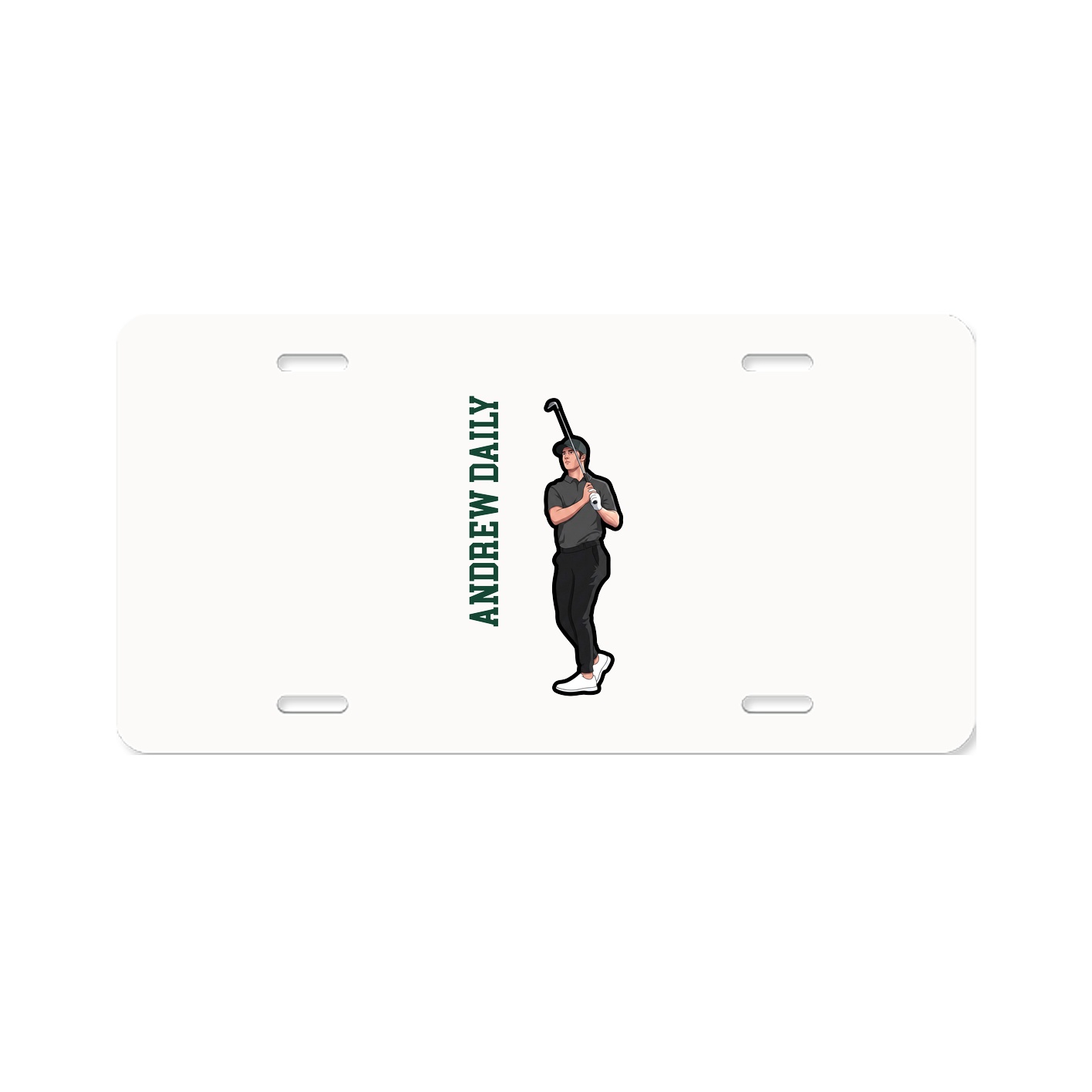 License Plate — Name Vertical in Classic